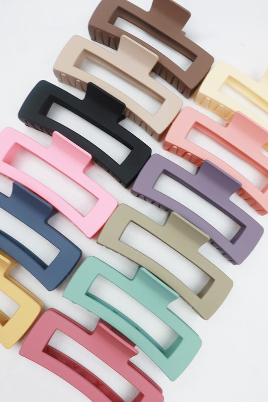 Matte jumbo cut out rectangular hair claw set image 0
