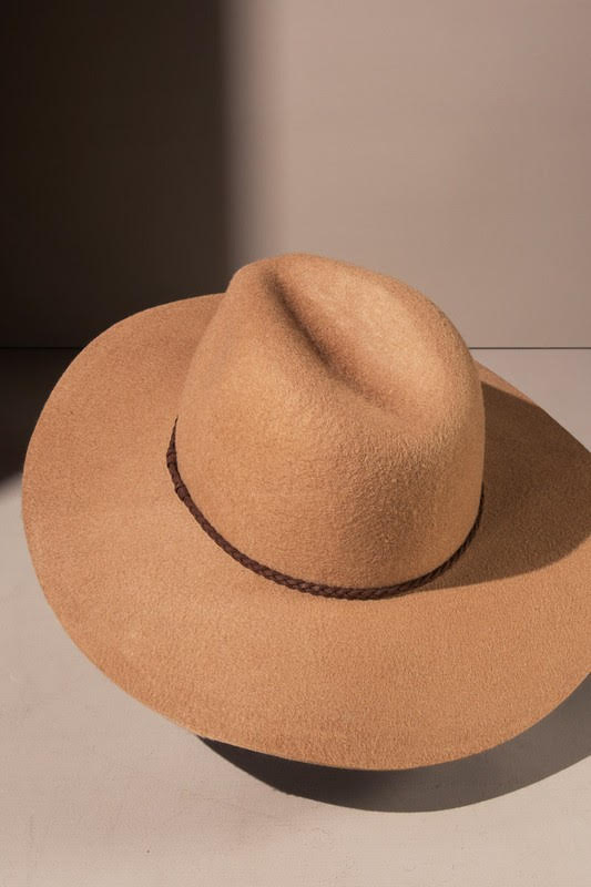 100 percent Wool Wide Brim Panama Hat image 1