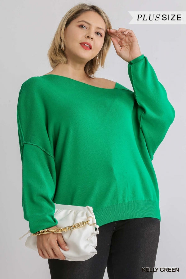 Dolman Sleeve Sweater with an Asymmetrical Neckline image 0