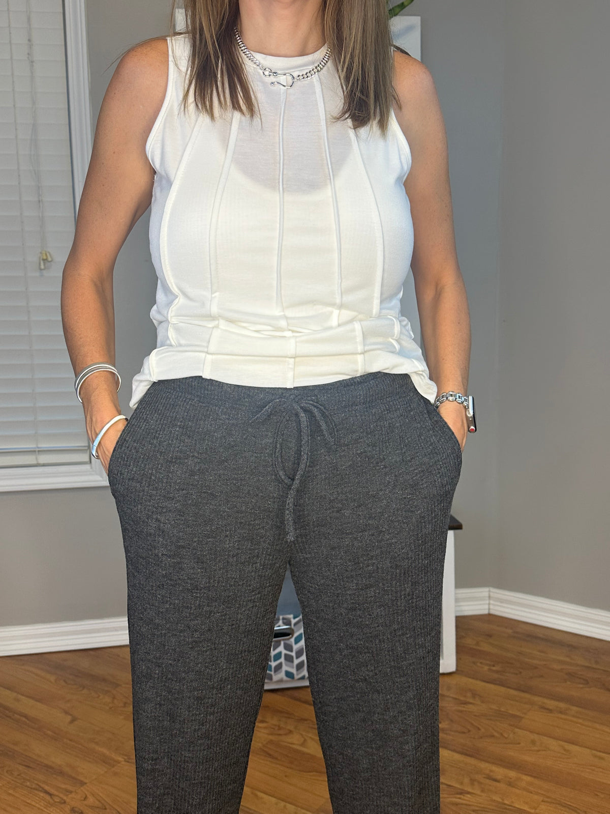 Zenana Ribbed Drawstring Lounge Pants