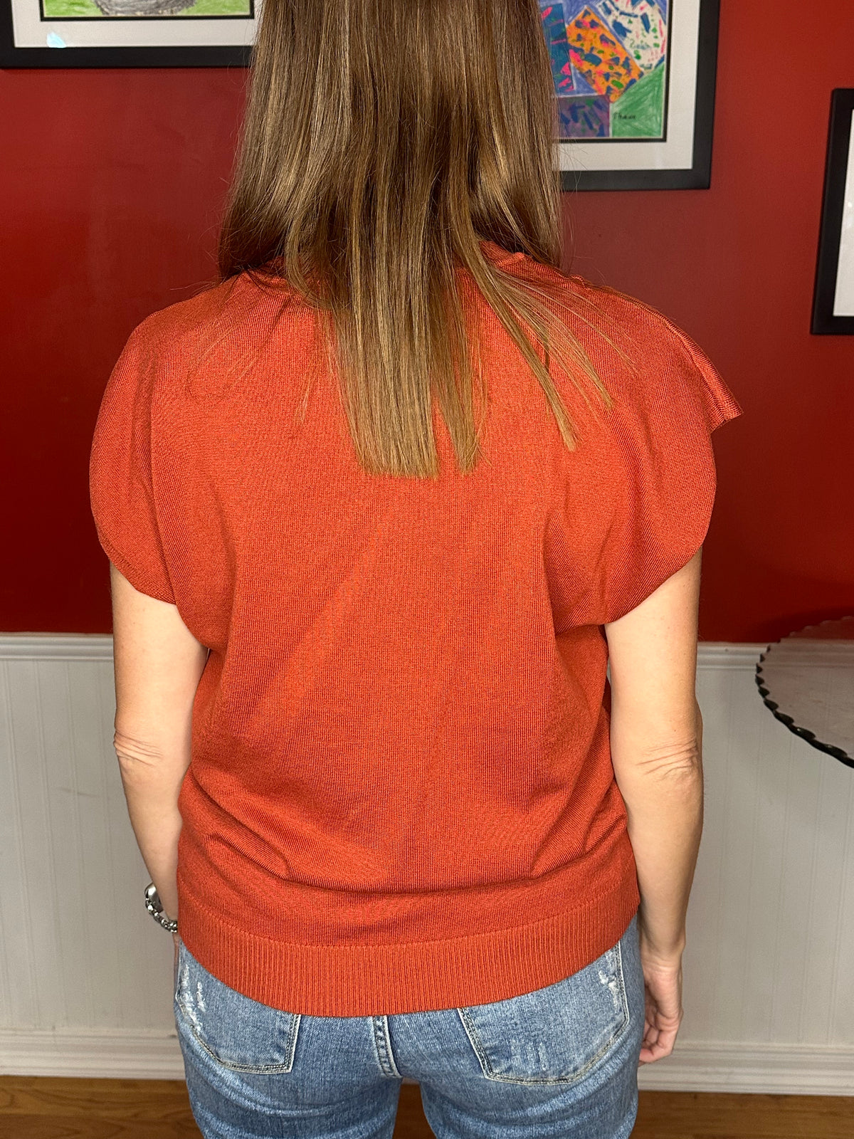 Zenana Viscose Round-neck Short Sleeve Sweater