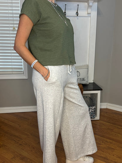 Zenana Scuba Drawstring Wide Leg Pants