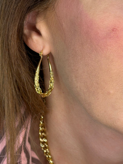 Basketweave Hoop Earring