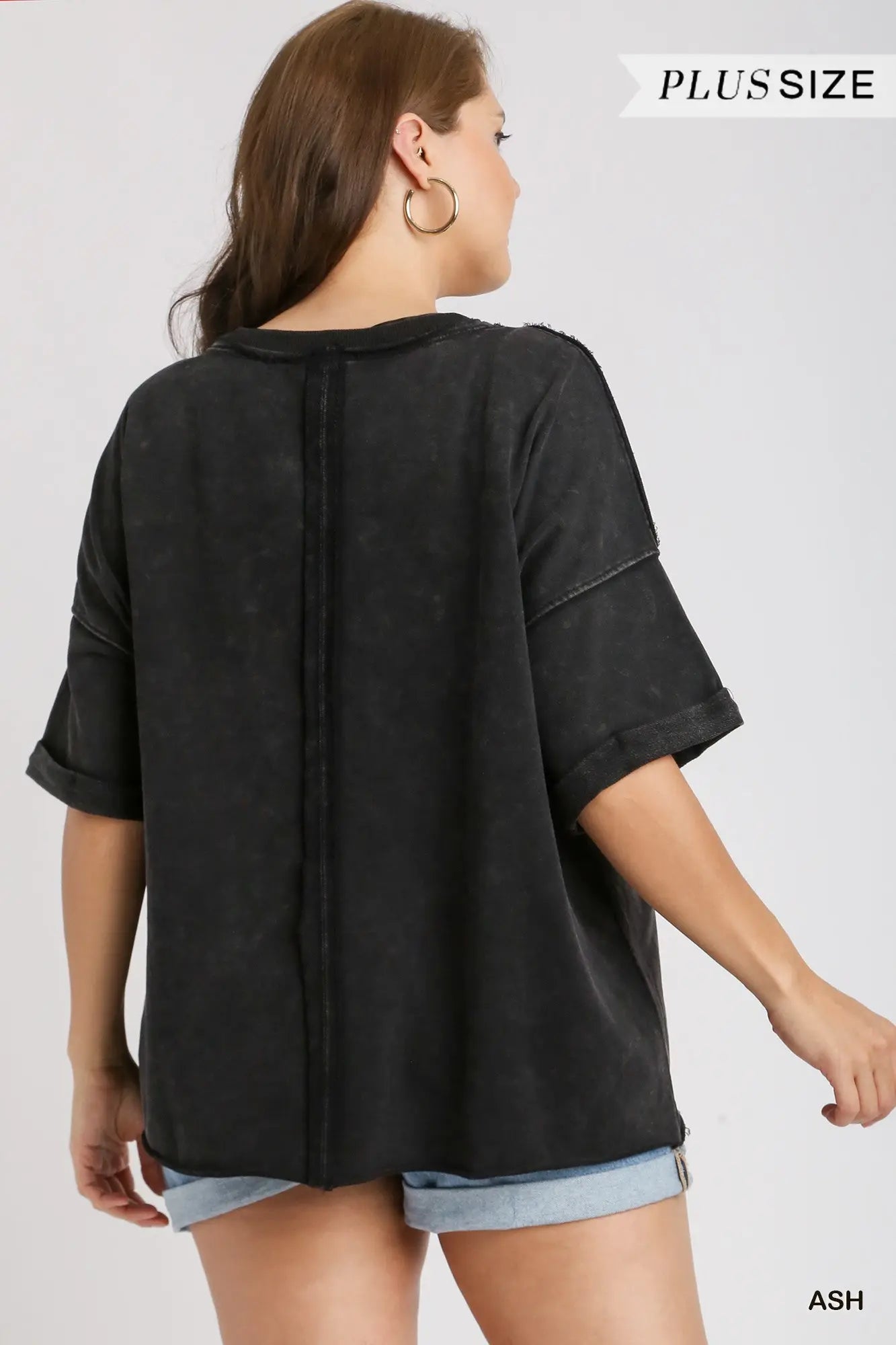 Mineral Wash Round Neck Top