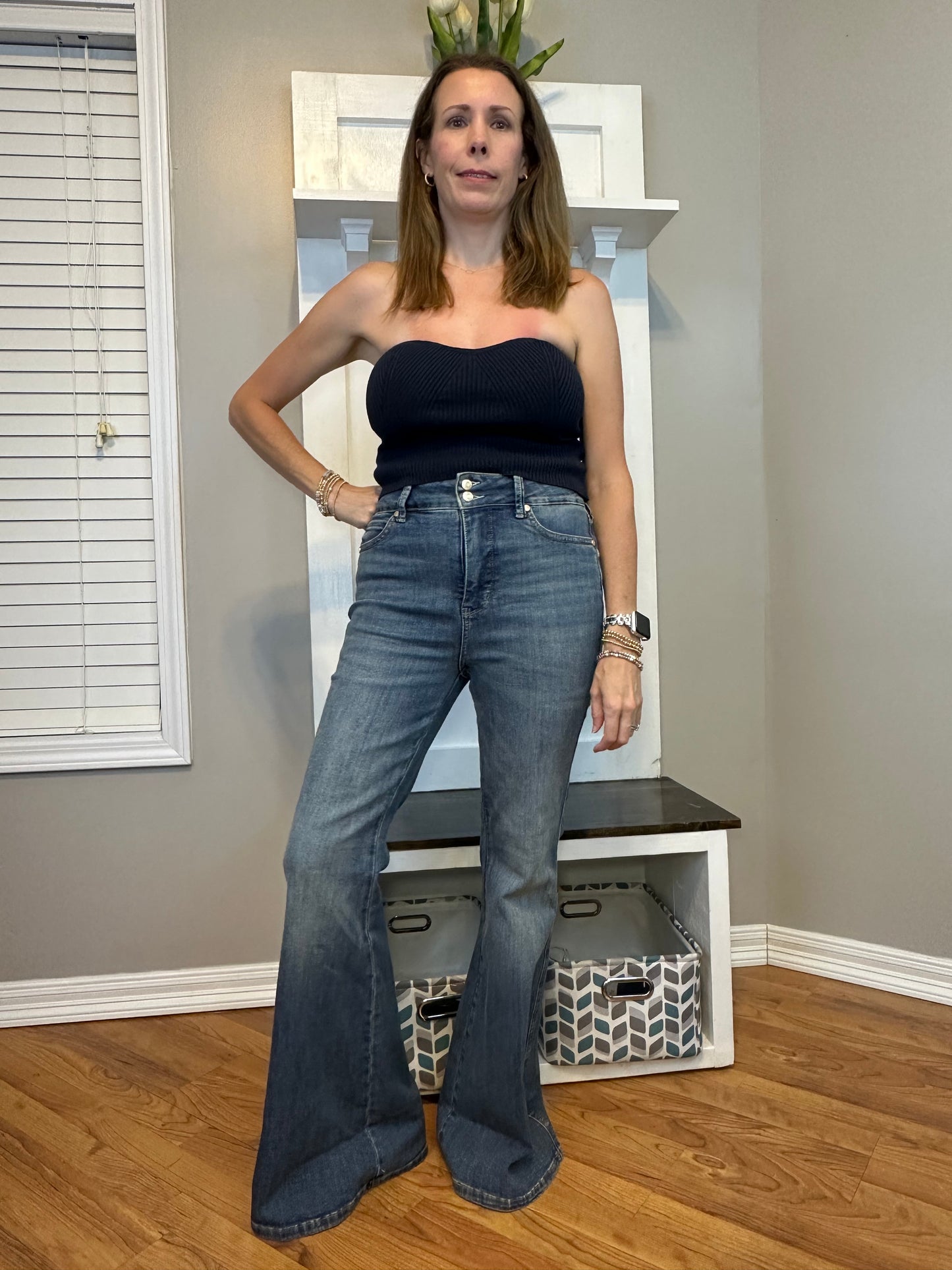 Judy Blue High Waist Double Button Tummy Control Flare Jeans