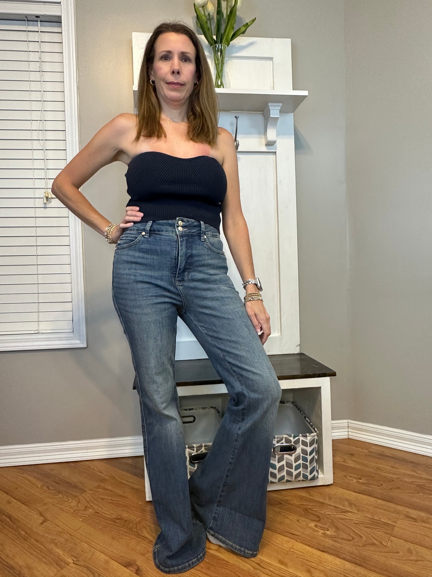 Judy Blue High Waist Double Button Tummy Control Flare Jeans