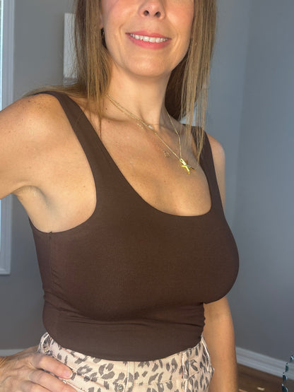 Zenana Double Layered Double Scoop Tank Top
