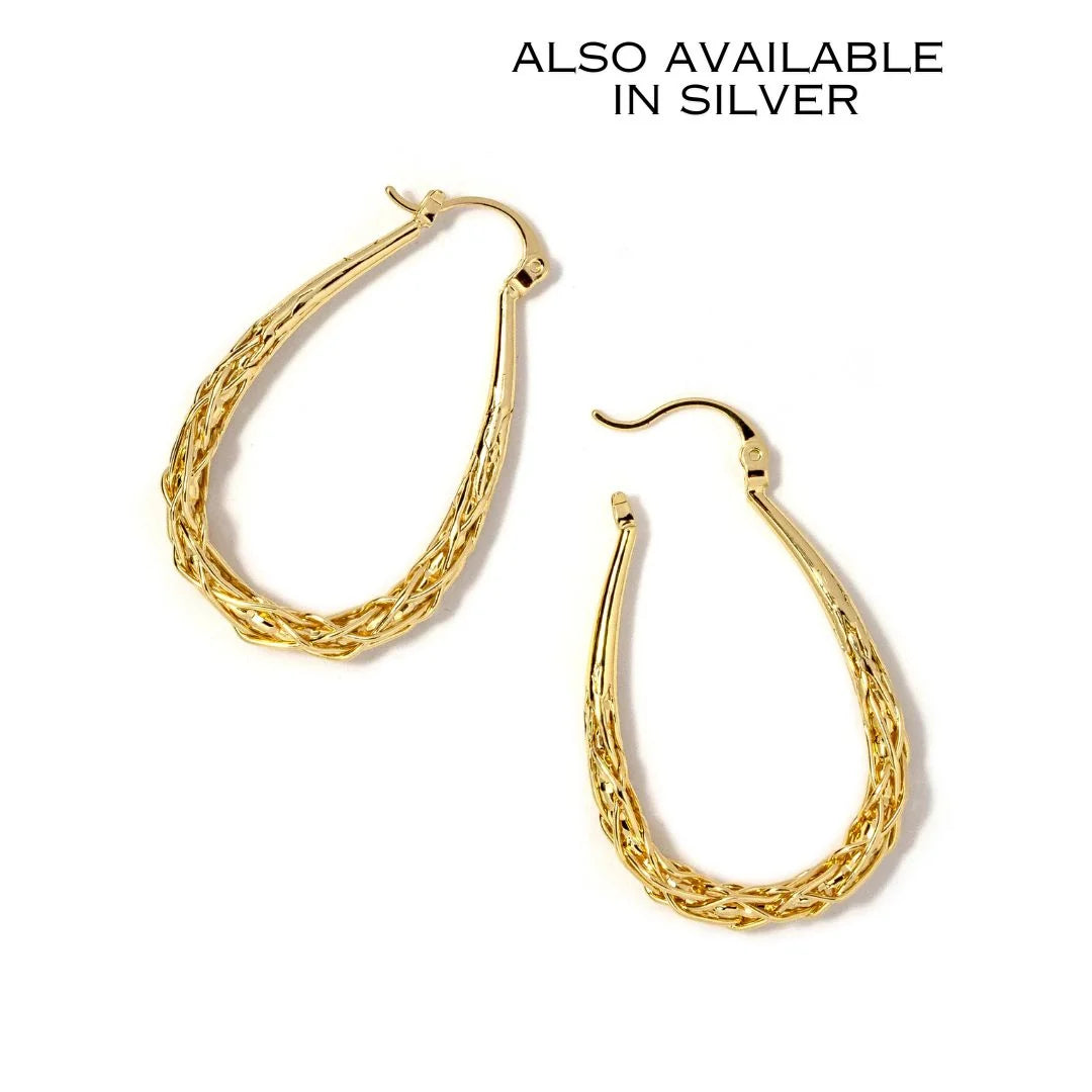 Basketweave Hoop Earring