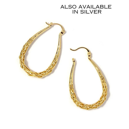 Basketweave Hoop Earring