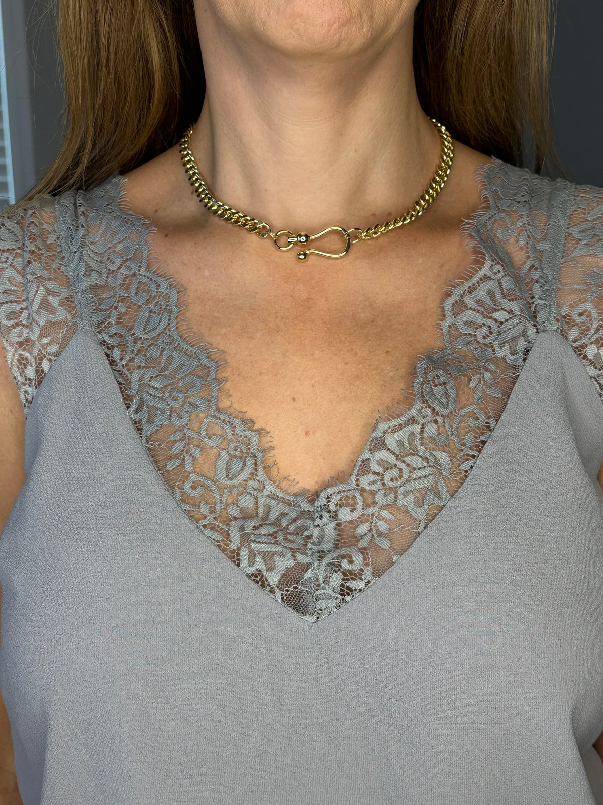 Sleeveless V-Neck Floral Lace Cami Top with Side Slits