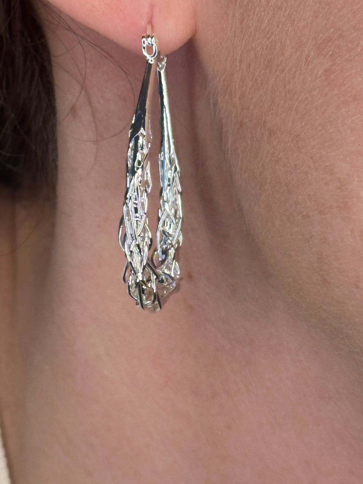 Basketweave Hoop Earring