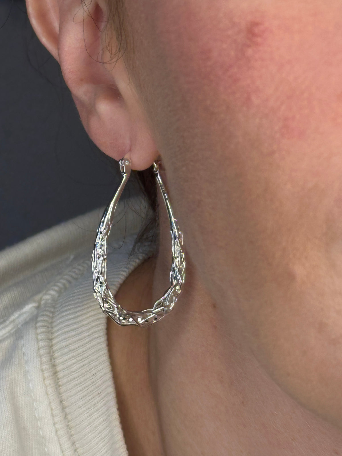 Basketweave Hoop Earring