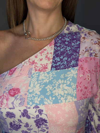 Multi Colored Patchwork Print Dress