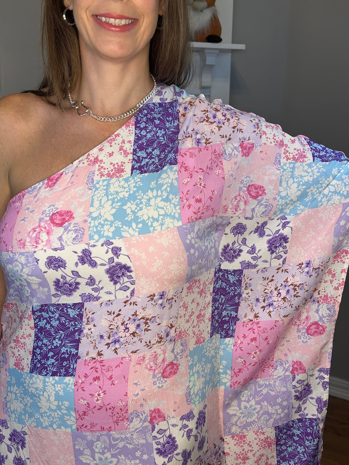 Multi Colored Patchwork Print Dress