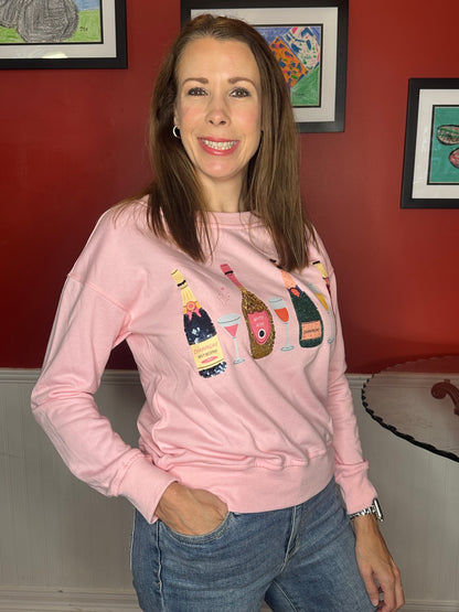 Pink Wine glass sweater
