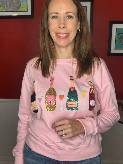 Pink Wine glass sweater