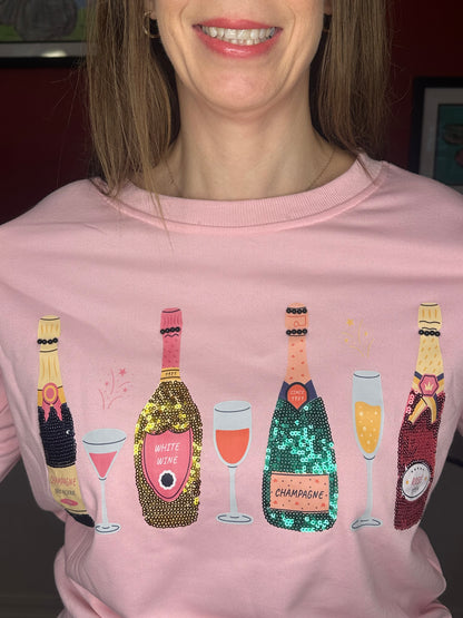 Pink Wine glass sweater