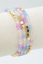 4 Piece Glass Metal Beaded Bracelet Set