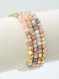 4 Piece Glass Metal Beaded Bracelet Set