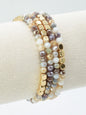 4 Piece Glass Metal Beaded Bracelet Set