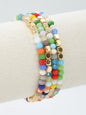 4 Piece Glass Metal Beaded Bracelet Set