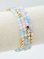 4 Piece Glass Metal Beaded Bracelet Set