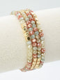 4 Piece Glass Metal Beaded Bracelet Set
