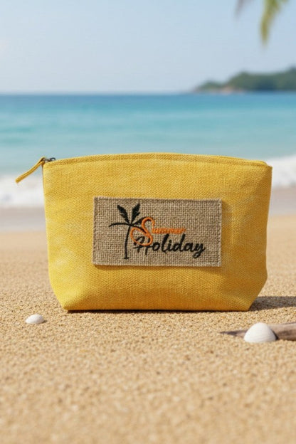 Yellow Mustard Summer Patch Vintage Cosmetic Pouch