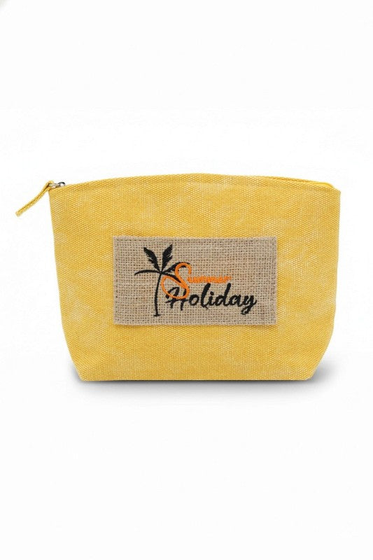 Yellow Mustard Summer Patch Vintage Cosmetic Pouch