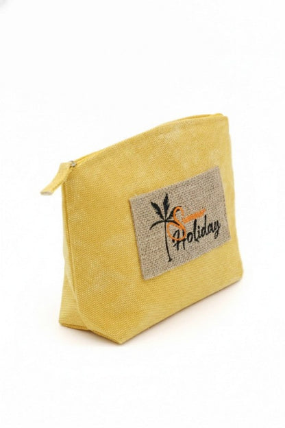Yellow Mustard Summer Patch Vintage Cosmetic Pouch