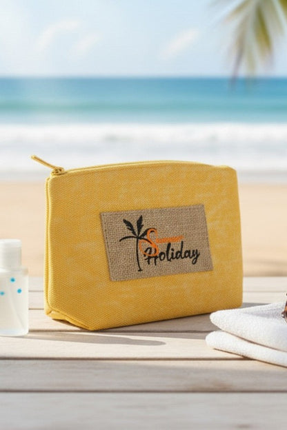 Yellow Mustard Summer Patch Vintage Cosmetic Pouch