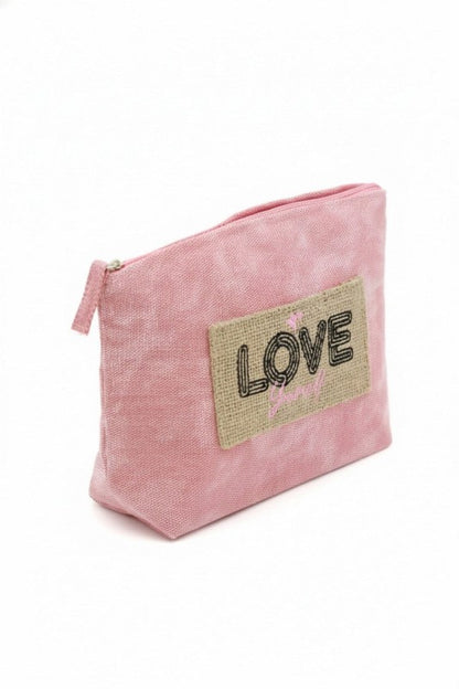Pink Summer Patch Vintage Cosmetic Pouch