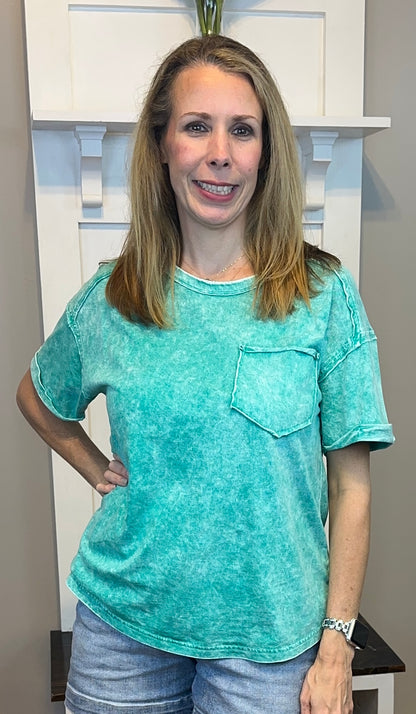 Zenana Halo Washed Relaxed Fit Tee