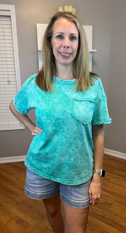 Zenana Halo Washed Relaxed Fit Tee