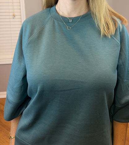 Zenana Scuba 3/4 Sleeve Pullover