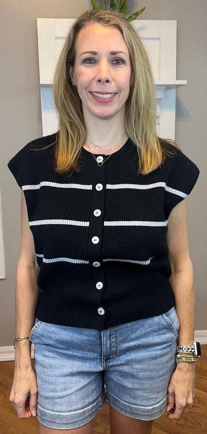 Zenana Striped Viscose Sweater Vest