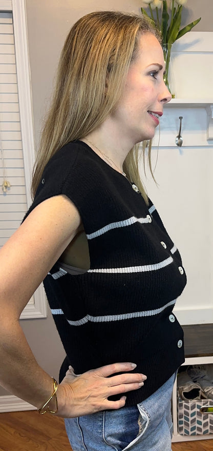 Zenana Striped Viscose Sweater Vest