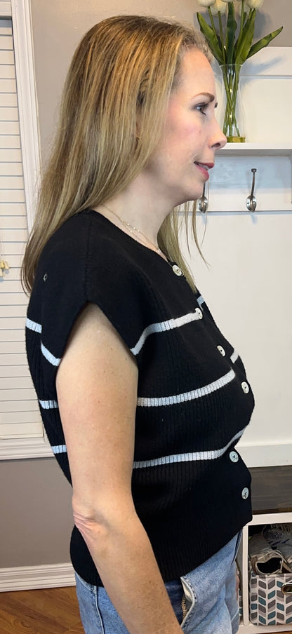 Zenana Striped Viscose Sweater Vest