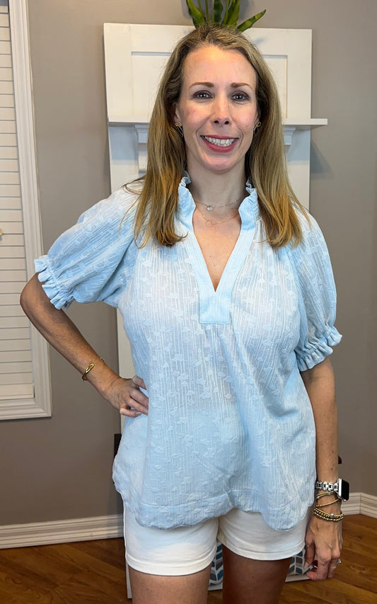 Umgee Textured Pintuck Blouse