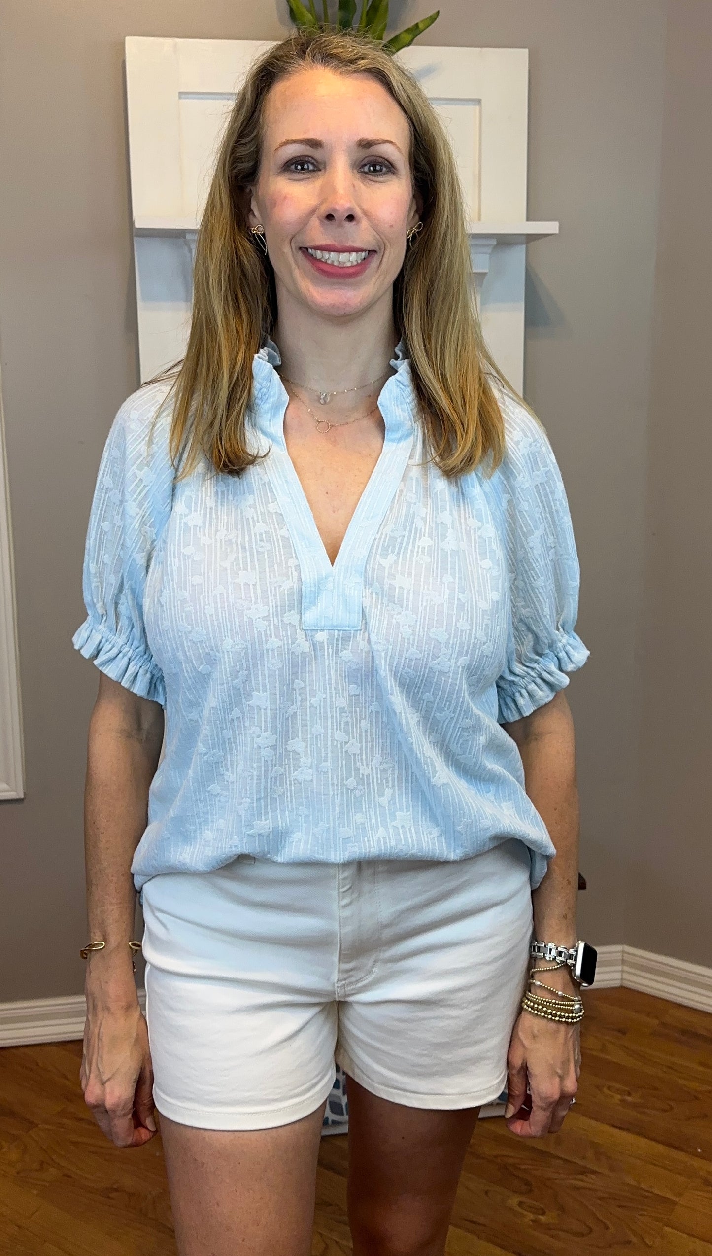 Umgee Textured Pintuck Blouse