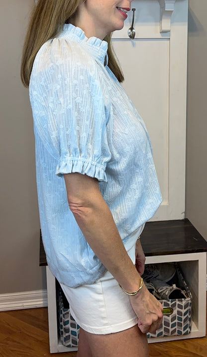 Umgee Textured Pintuck Blouse