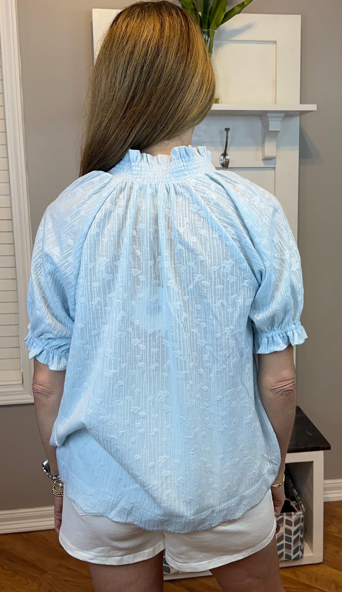 Umgee Textured Pintuck Blouse