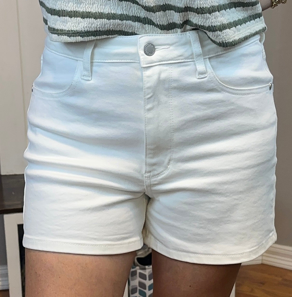 Judy Blue Full Size High-Waisted Slim Short Plus Size