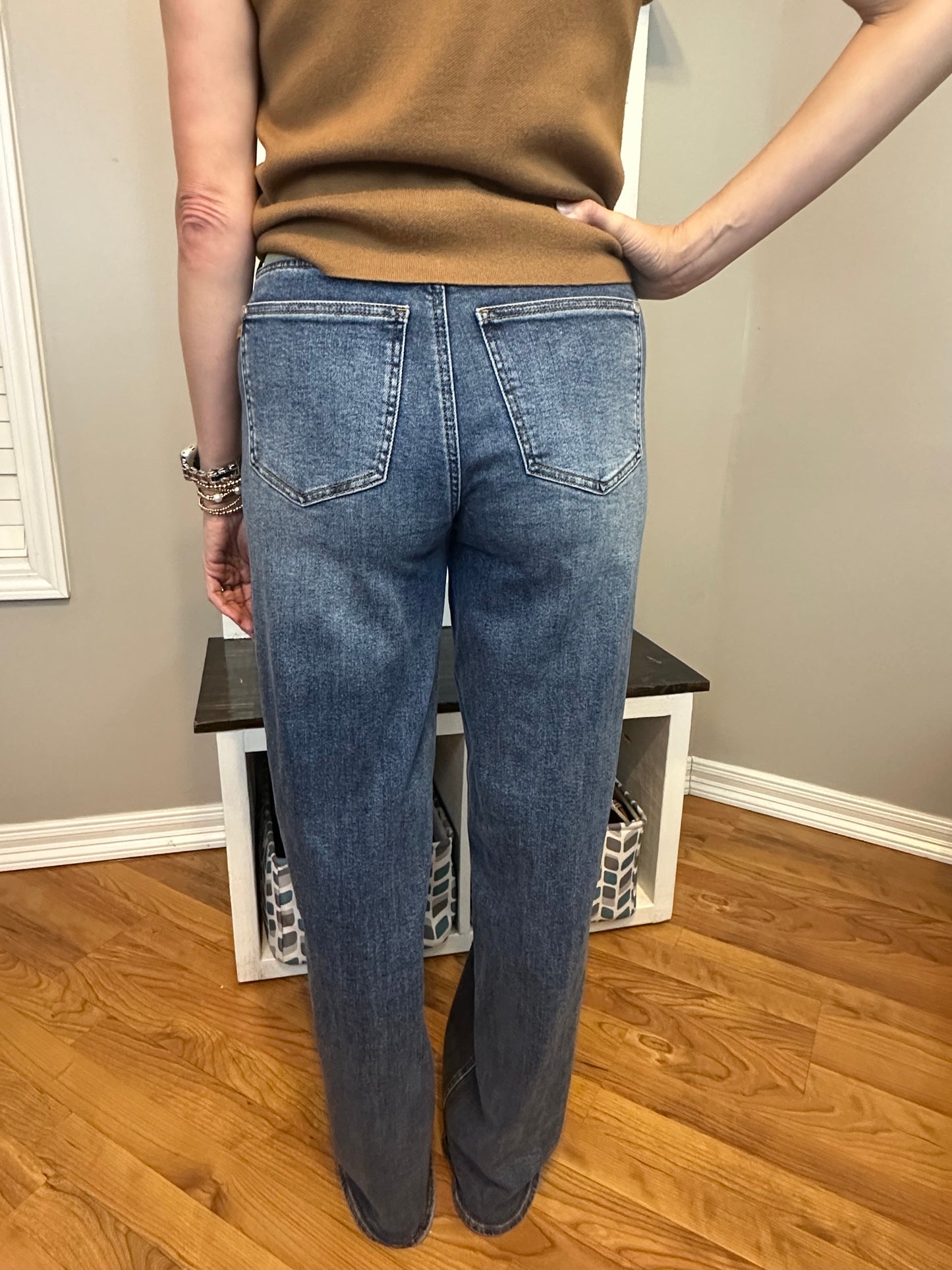 Judy Blue MR Column Straight Jeans with Corduroy Waist