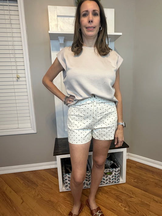 Polka Dot High-Waisted Shorts