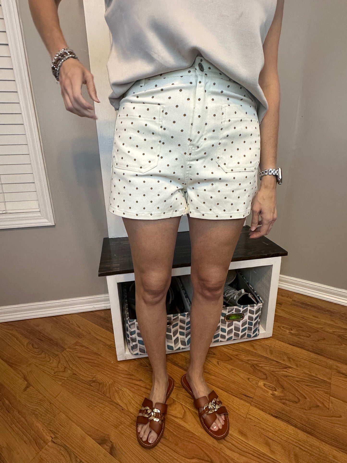 Polka Dot High-Waisted Shorts
