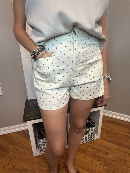 Polka Dot High-Waisted Shorts