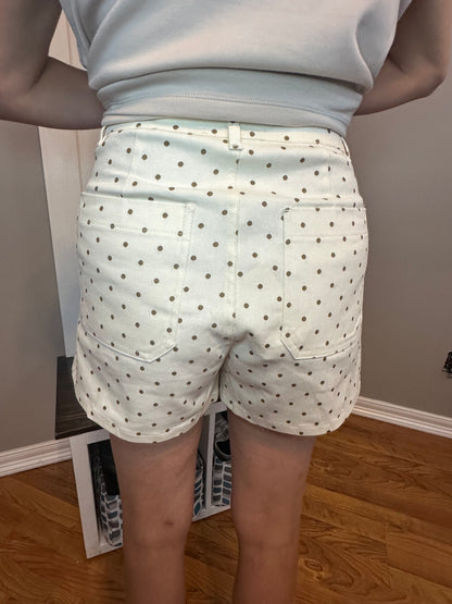 Polka Dot High-Waisted Shorts