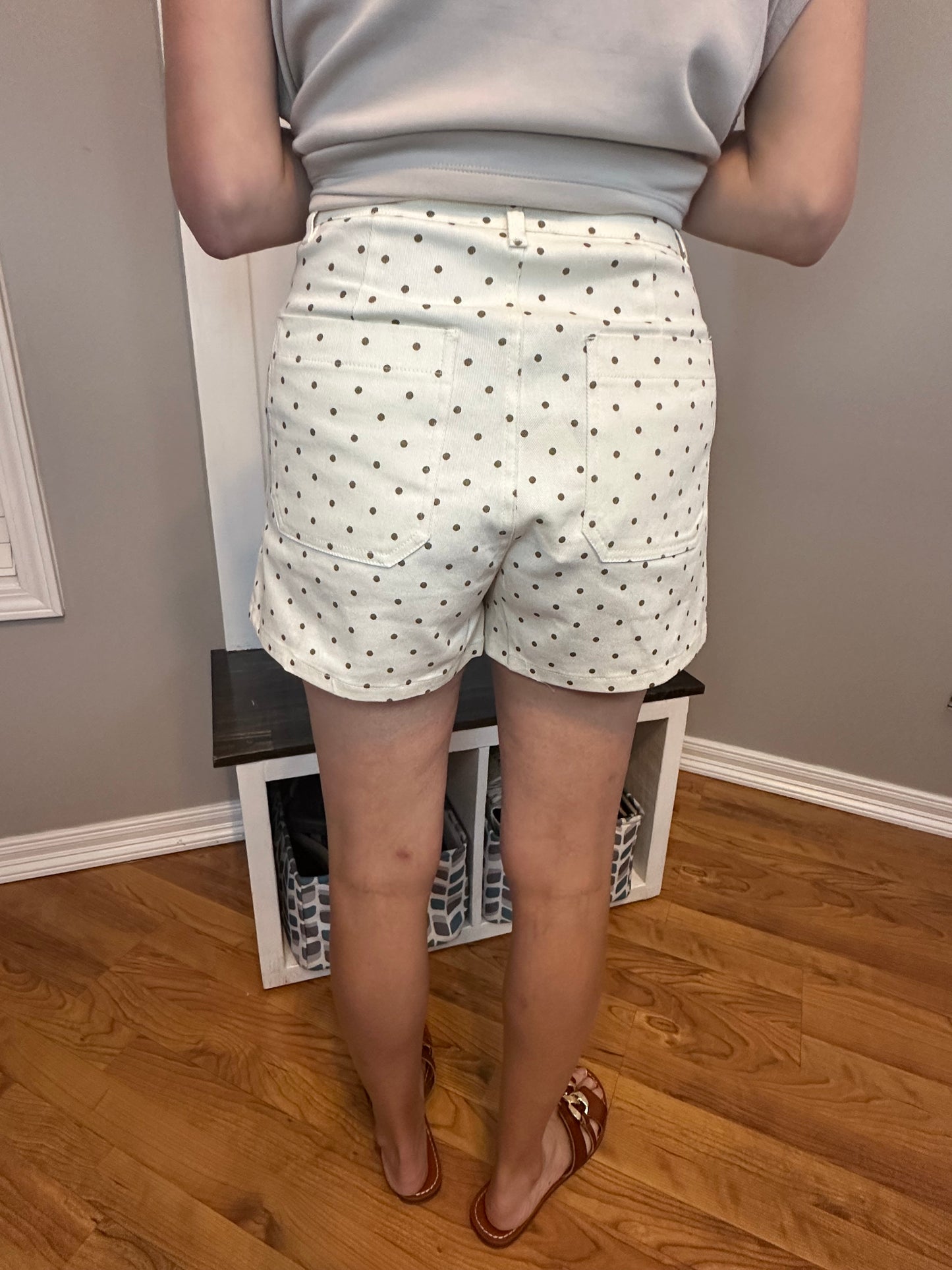 Polka Dot High-Waisted Shorts