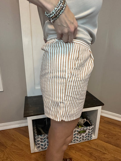 Stripe Print High-Waisted Shorts